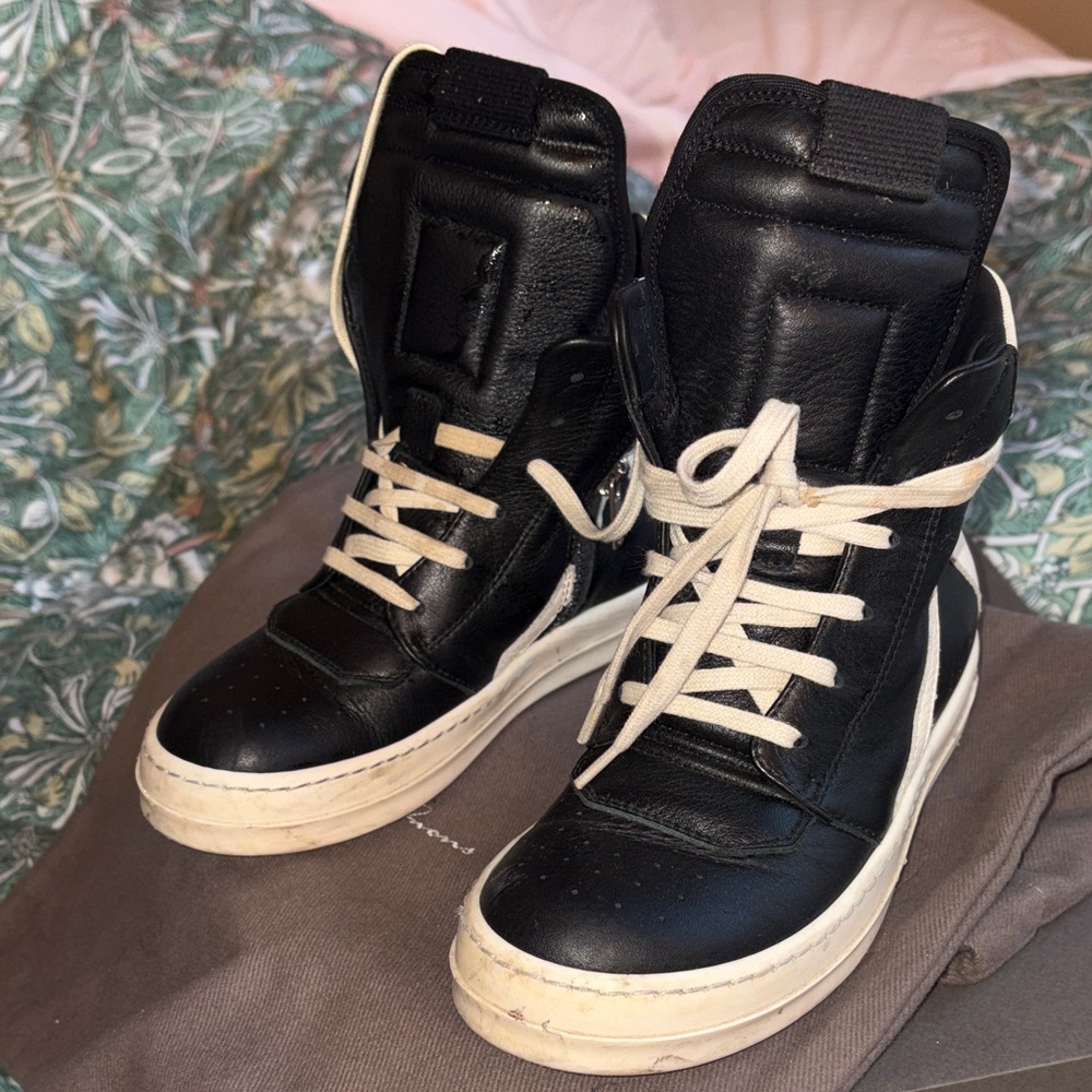 Rick Owens Black and White Kids Boots